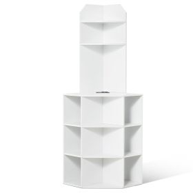 VEVOR 64" Corner Storage Cabinet with Charging Station Adjustable Shelves White VEVOR 64" Corner Storage Cabinet with Charging Station Adjustable Shelves White